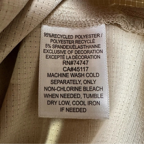 Ascend Zephyr L Tan/Khaki Solid Short Sleeve Button Down Shirt - Picture 6 of 7